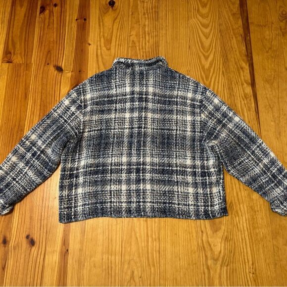 Suzy D London Gwen 21776 Shacket Jacket Women’s MED Blue Plaid Button - Picture 10 of 10